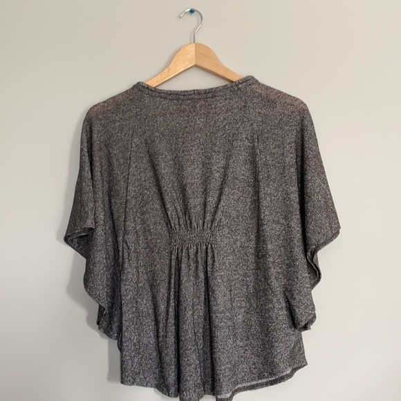 LOFT grey batwing ropetie keyhole shirt - Picture 4 of 10